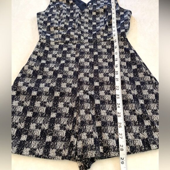 NWOT BCBGeneration Navy Blue Playsuit Checkered Jacquard Skort Romper - Picture 7 of 10